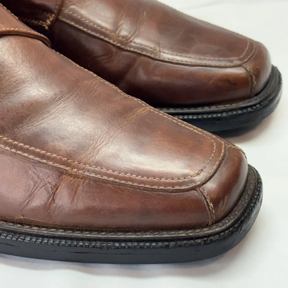 Vintage Johnston & Murphy Monkstrap Dress Shoes Mens US 9 M Brown Made In Italy